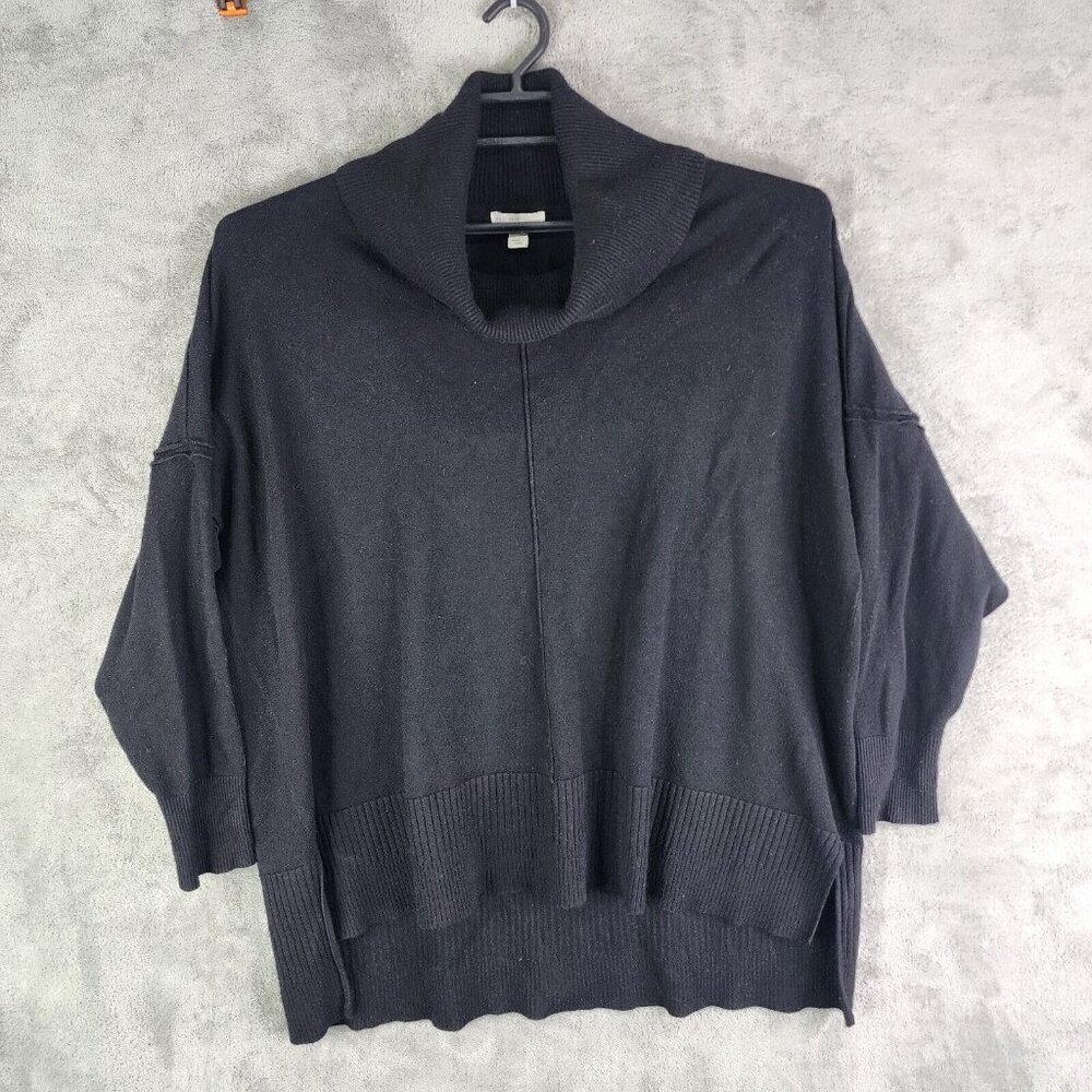 Womens Black Cato Sweater Pullover Cowl Neck Long Sleeve Hi Lo Size 22/24W